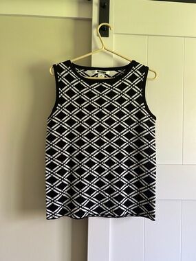 Black & White Plaid Knit Tank Top by New Directions